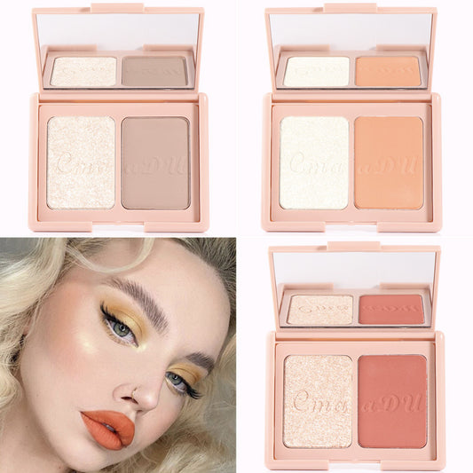 CmaaDU Two-tone blush highlighter and contouring palette